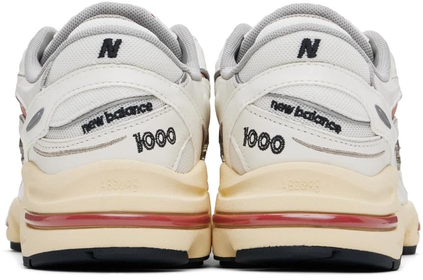 New Balance White & Red 1000 Sneakers 2