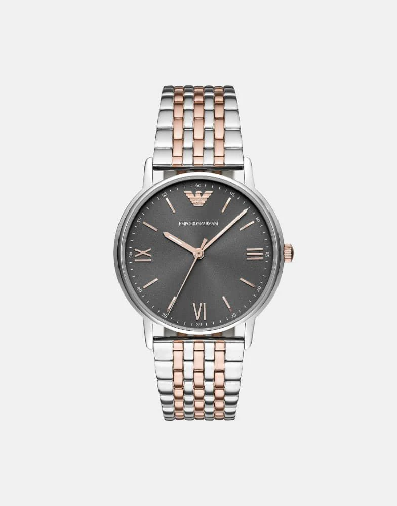 Emporio Armani Emporio Armani Men's three-hand two-tone steel watch in 2-tone, rose gold, silver
