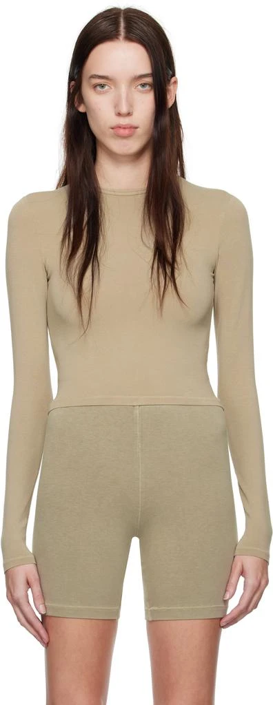 SKIMS Taupe New Vintage Cropped Long Sleeve T-shirt 1