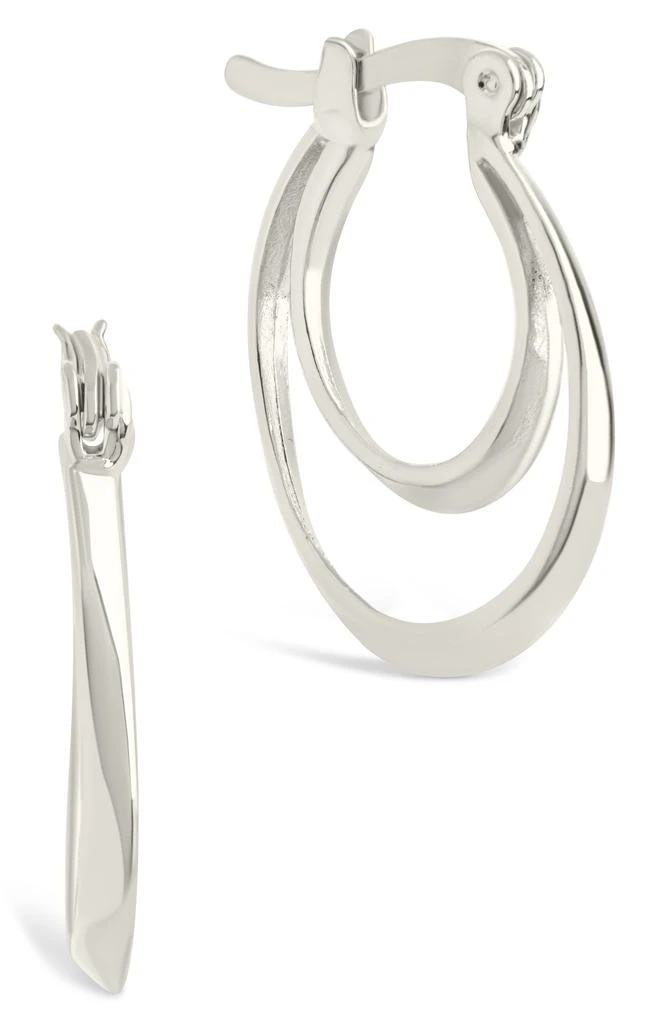 Sterling Forever Frankie Double Hoop Earrings