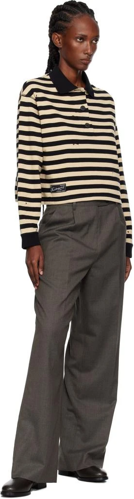 mfpen Black 
Beige Cropped Fractured Polo 4