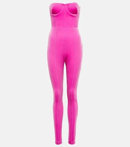 Alex Perry Strapless velvet jumpsuit 1