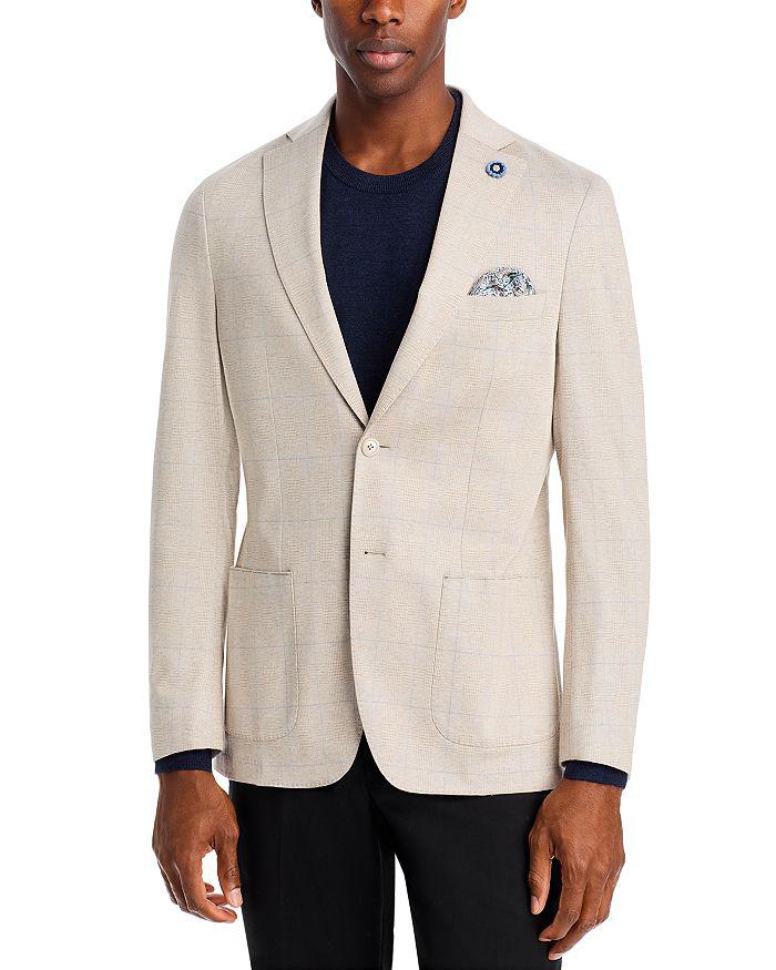 Hart Schaffner Marx New York Cotton Jersey Plaid Unstructured Sport Coat