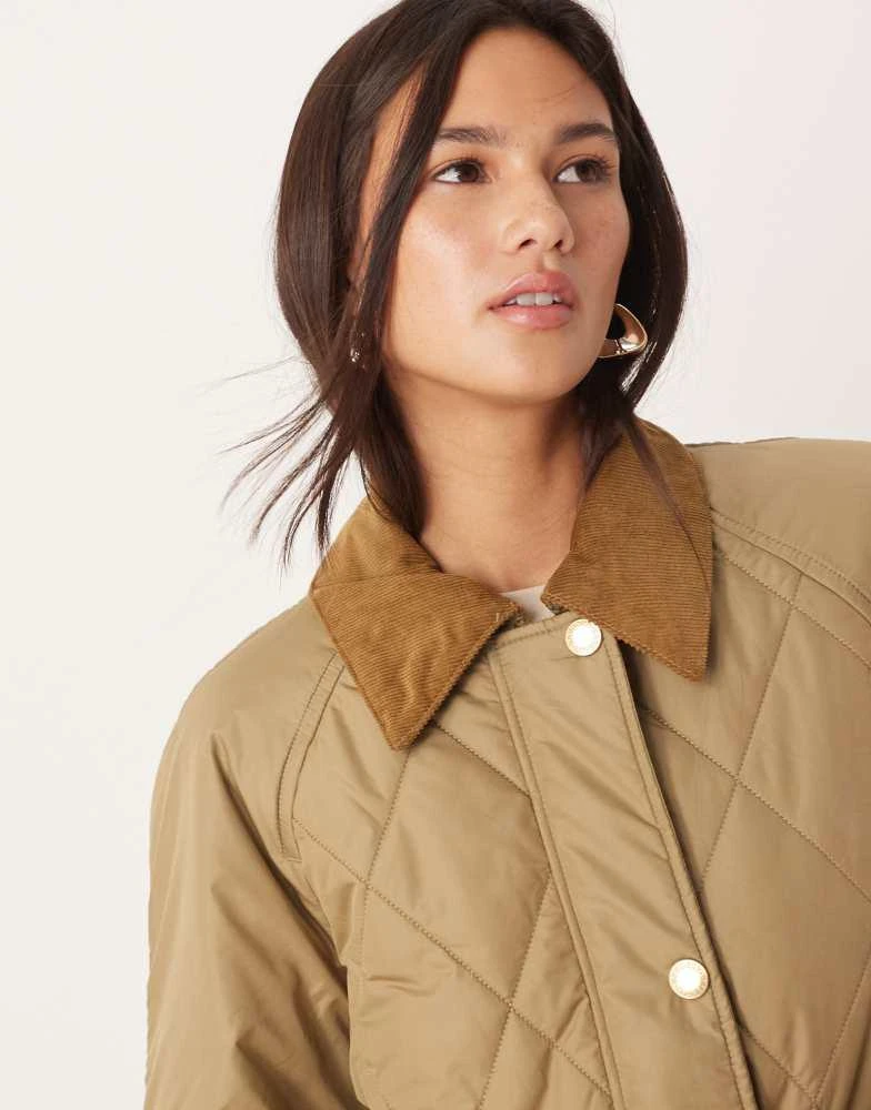 Barbour Barbour Martha quilted jacket in military brown/ancient tartan 3