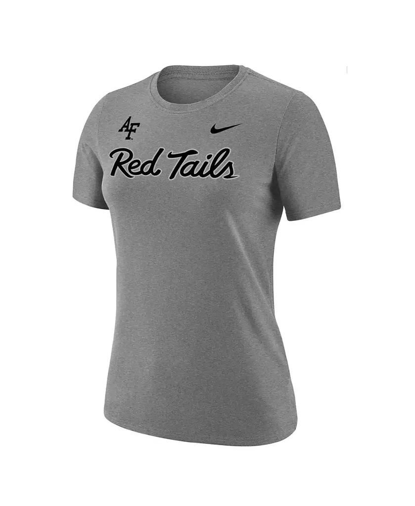 NIKE Women's Heather Gray Air Force Falcons Red Tails T-shirt