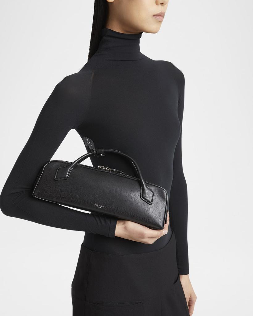 Alaia Le Teckel Top-Handle Bag in Grained Leather