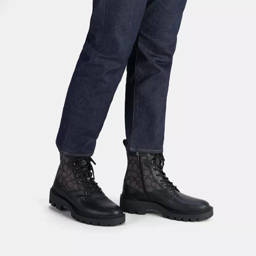 Coach Citysole Lace Up Boot In Signature Jacquard 5