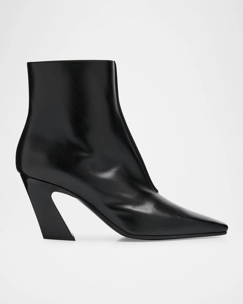 Bottega Veneta Lewis Leather Square-Toe Ankle Boots 1
