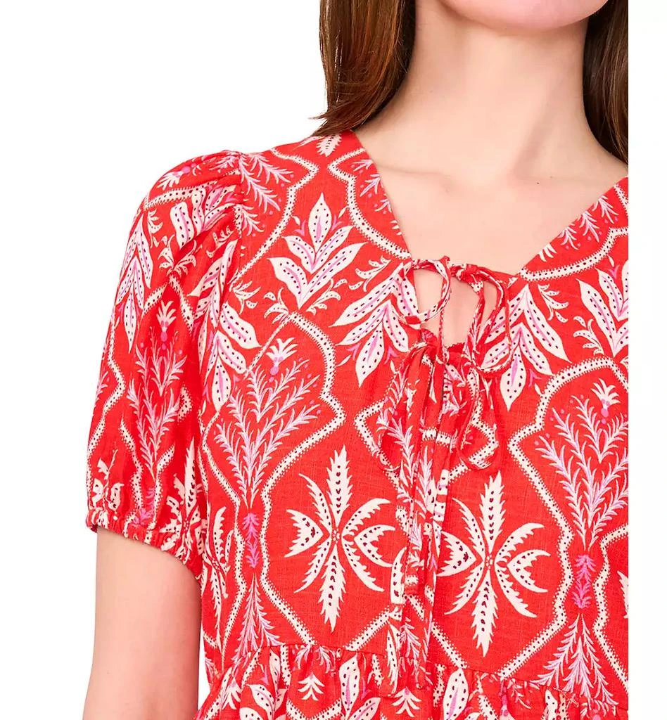 MSK Petite Placed Print Puff-Sleeve Swing Dress 3