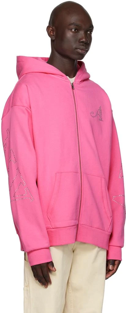 Awake NY Pink Rhinestone Serif Hoodie 2