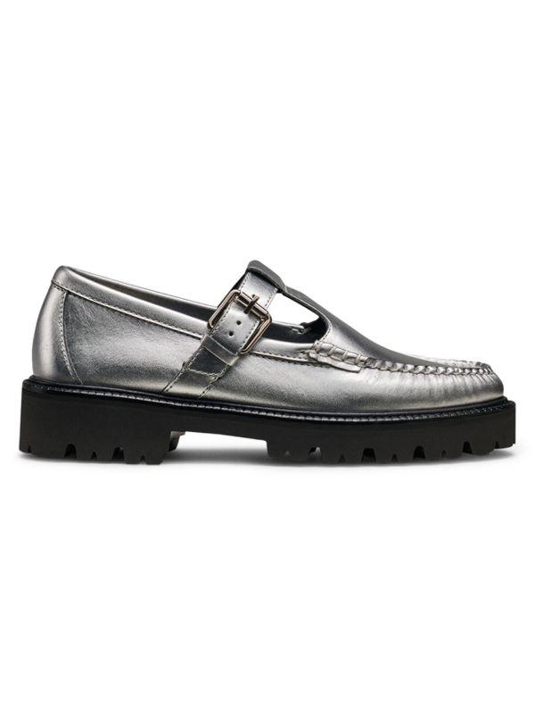 G.H. Bass Metallic Napa Leather Mary Janes