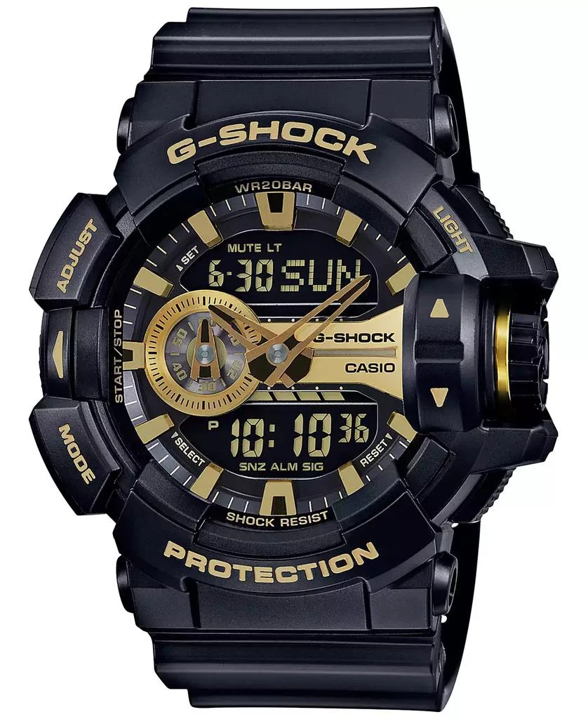 G-Shock Men's Analog-Digital Chronograph Black Resin Strap Watch 55x52mm GA400GB-1A9 1