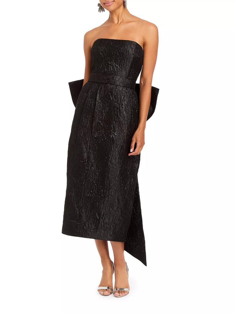 Mestiza New York Lorena Bow Jacquard Strapless Midi-Dress