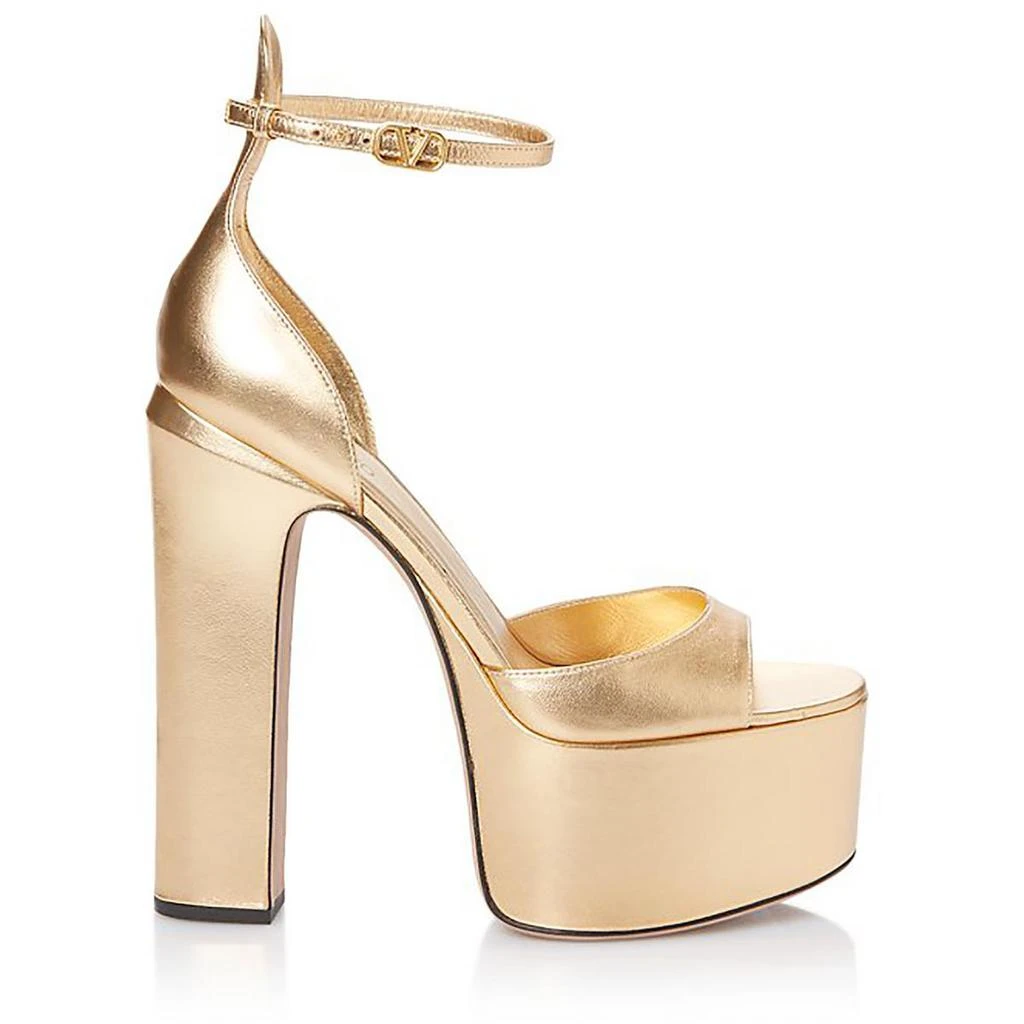 Valentino Womens Leather Open Toe Platform Heels 2