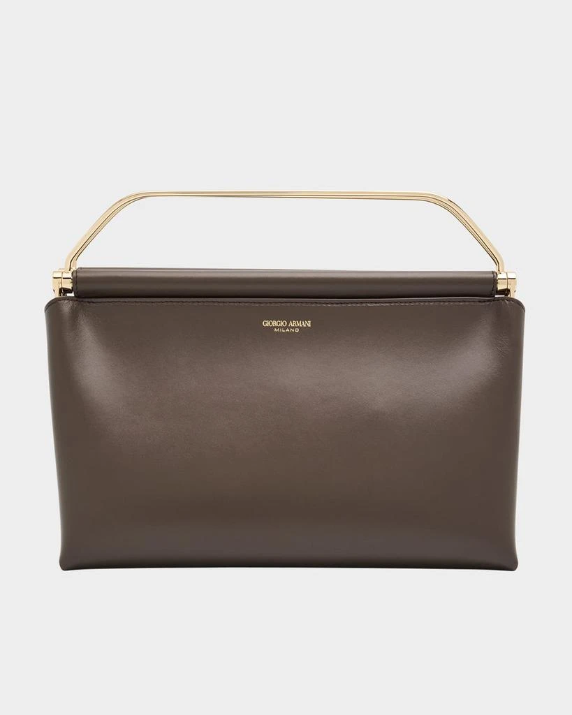 Giorgio Armani Avenue Large Polished Leather Clutch Bag 1