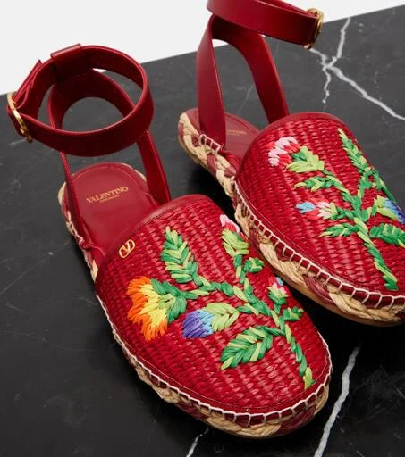 Valentino Bribri raffia and leather espadrilles 5