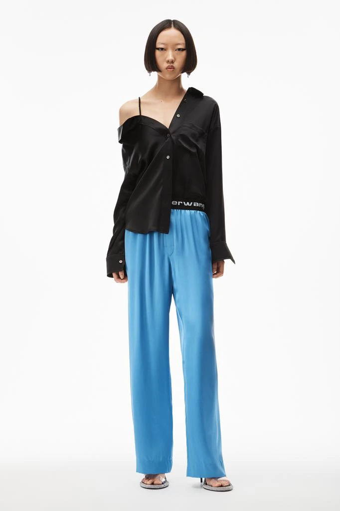 Alexander Wang LOGO ELASTIC PANT IN SILK CHARMEUSE 2