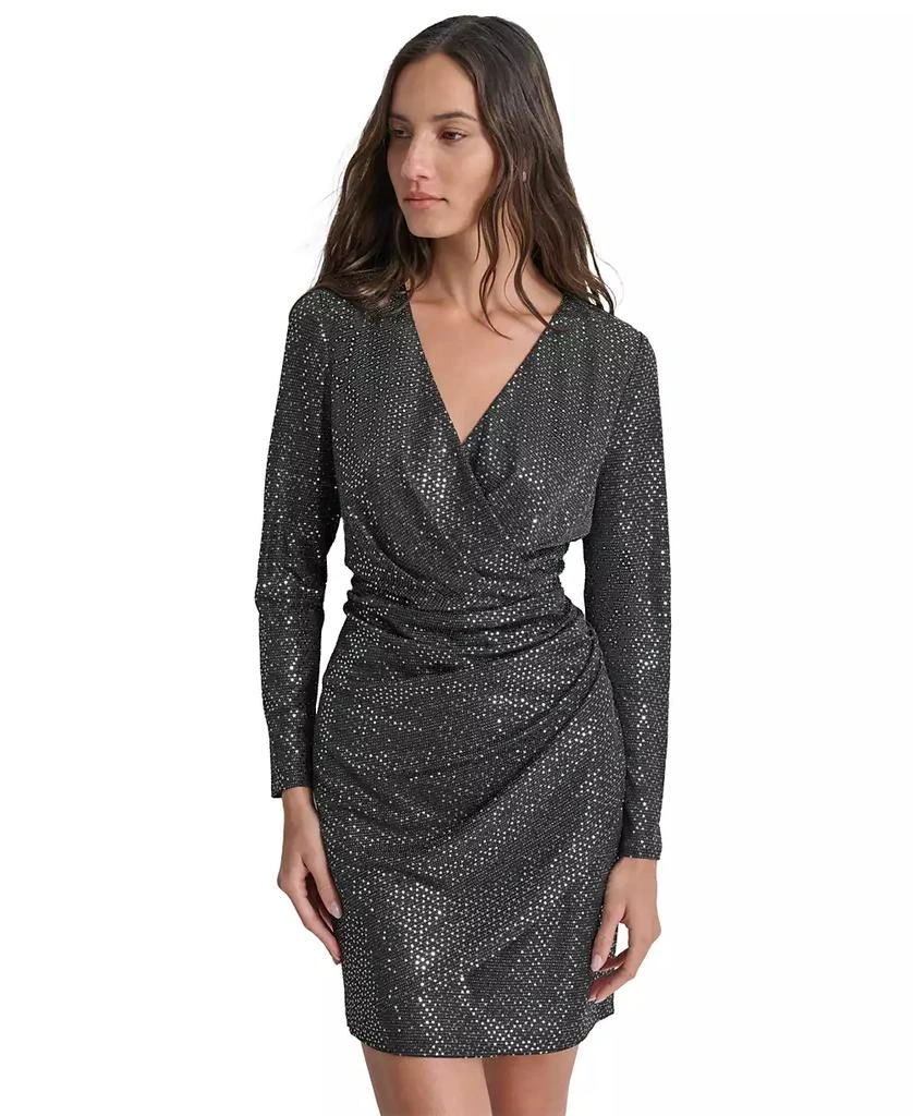 DKNY Women's Metallic-Dot Gathered-Waist Dress 4