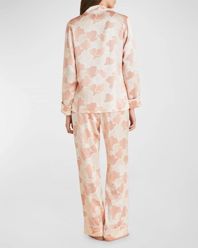 OLIVIA VON HALLE Lila Cloud-Print Silk Satin Pajama Set 2