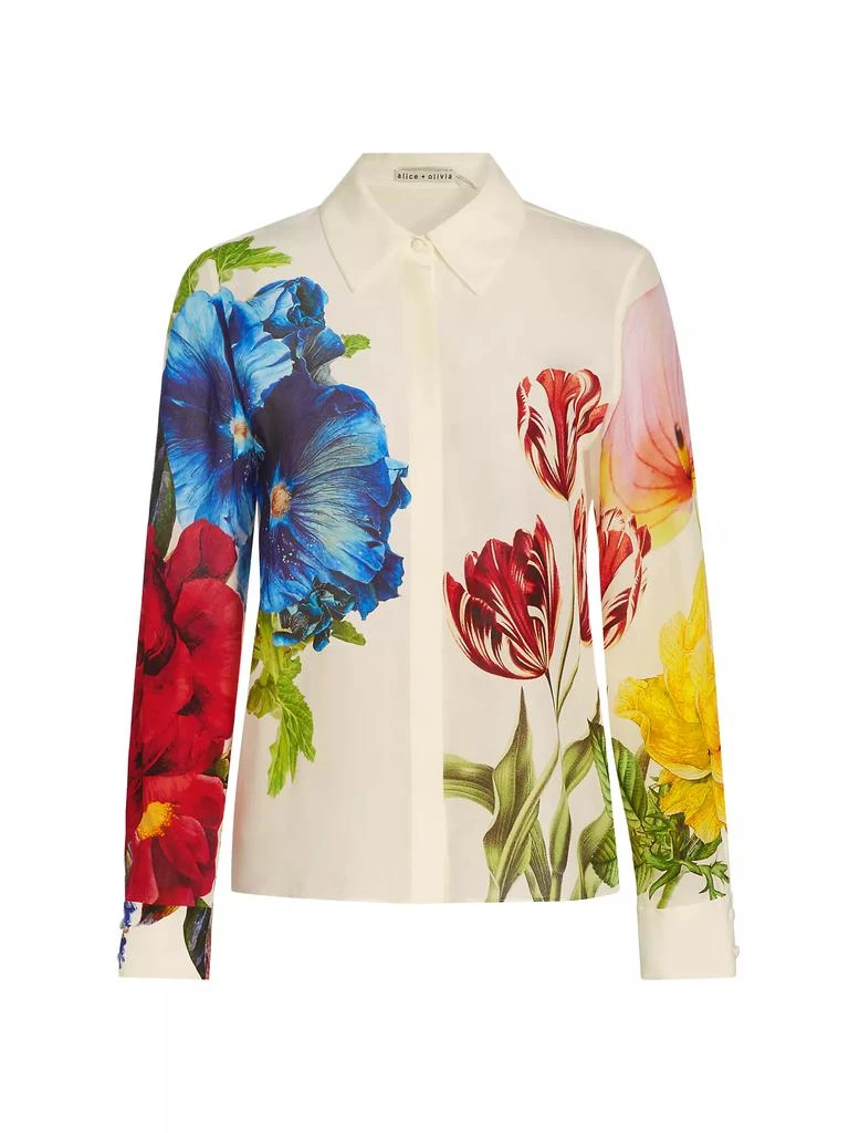 Alice + Olivia Willa Floral Silk Blouse 1