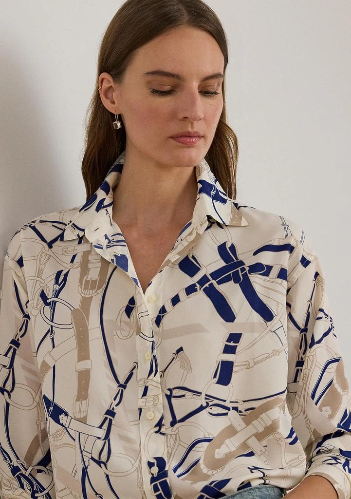Ralph Lauren Relaxed Fit Belting-Print Crepe Shirt 3