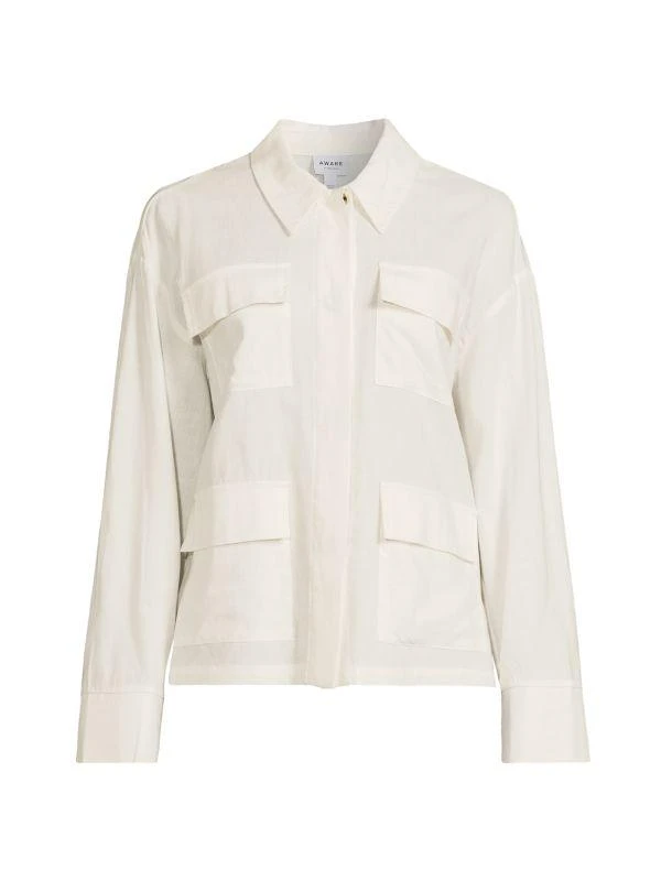 AWARE by Vero Moda Fia Linen Blend Shirt Jacket 3