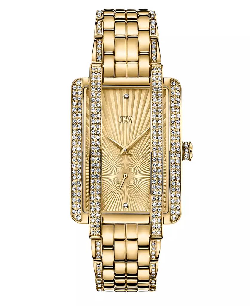 Jbw Women's Mink Diamond (1/8 ct.t.w.) 18k Gold Plated Stainless Steel Watch