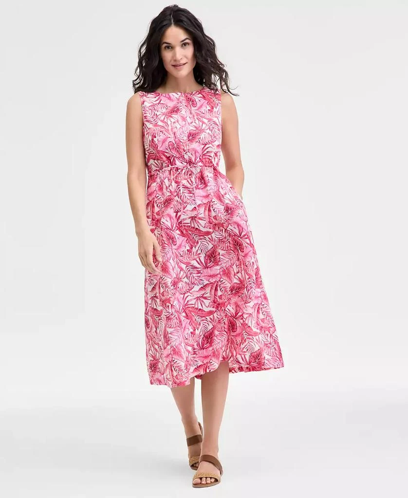 Charter Club Women's 100% Linen Printed Midi Dress, Exclusively at Macy's 1