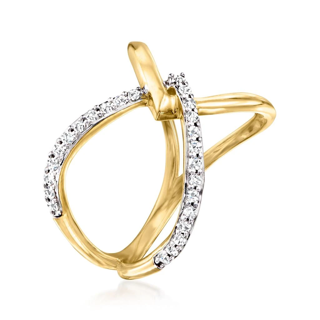 RS Pure RS Pure by Ross-Simons Diamond Interlocking Ring in 14kt Yellow Gold 3