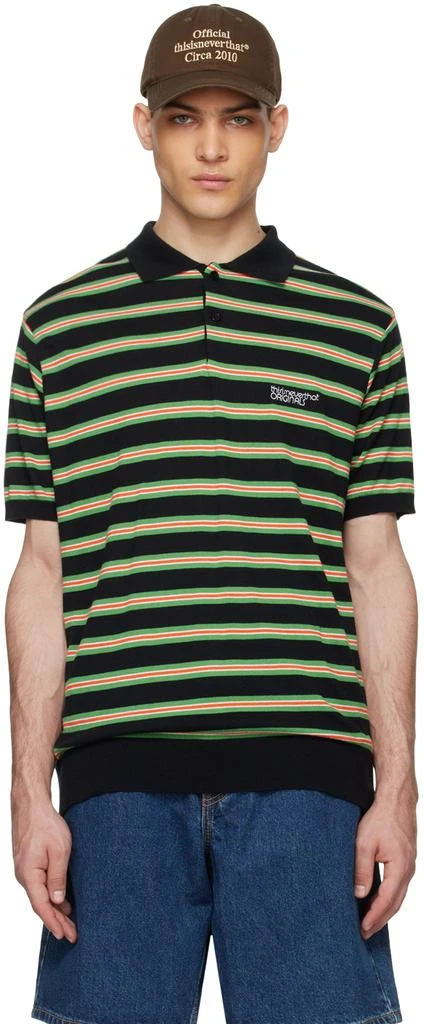 thisisneverthat Black Striped Polo 1