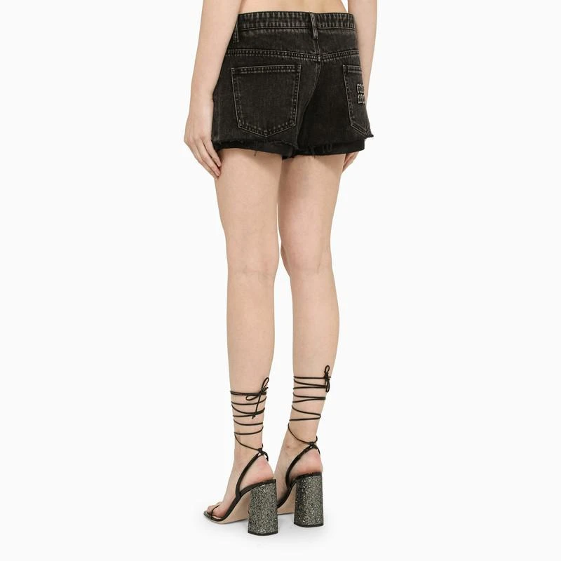Miu Miu Black denim shorts 4