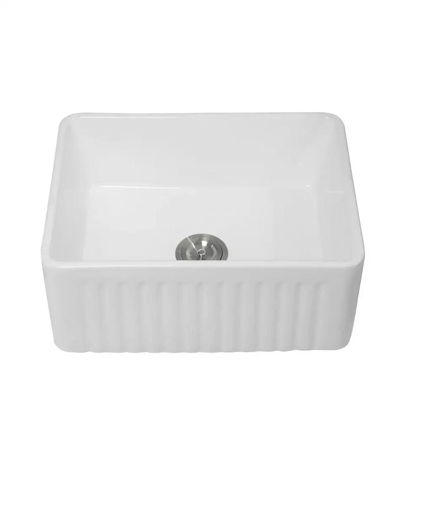 Flynama huluwat 24x18x10inch White Farmhouse Sink Ceramic Single Bowl Reversible Apron Front Laundry 2