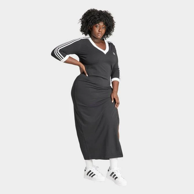 Adidas Women's adidas Adicolor 3-Stripes V-Neck Maxi Dress (Plus Size) 2