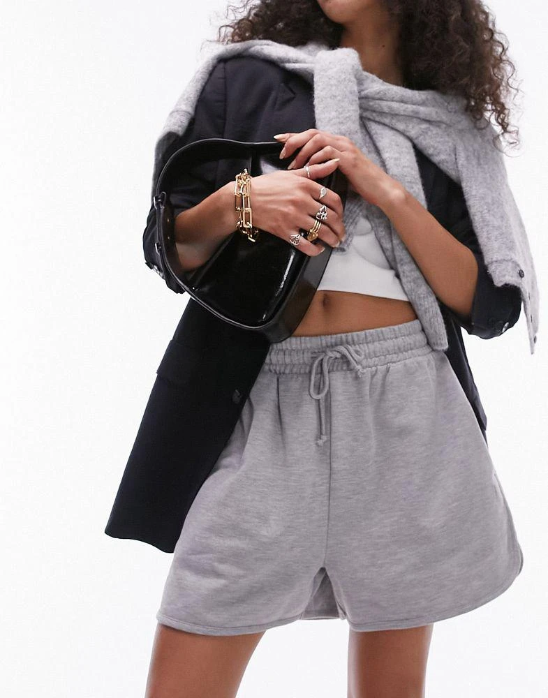 Topshop Topshop jogger short in grey marl 1