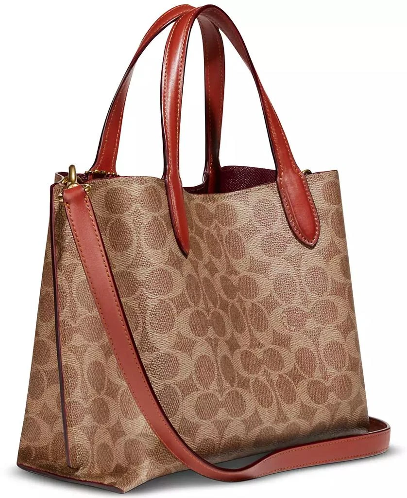 COACH Signature Coated Canvas Willow Tote 24 with Convertible Straps 5