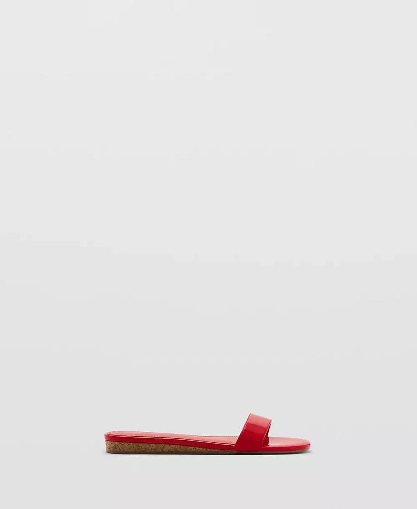 Mango Women's Patent Leather Effect Flat Sandals 4