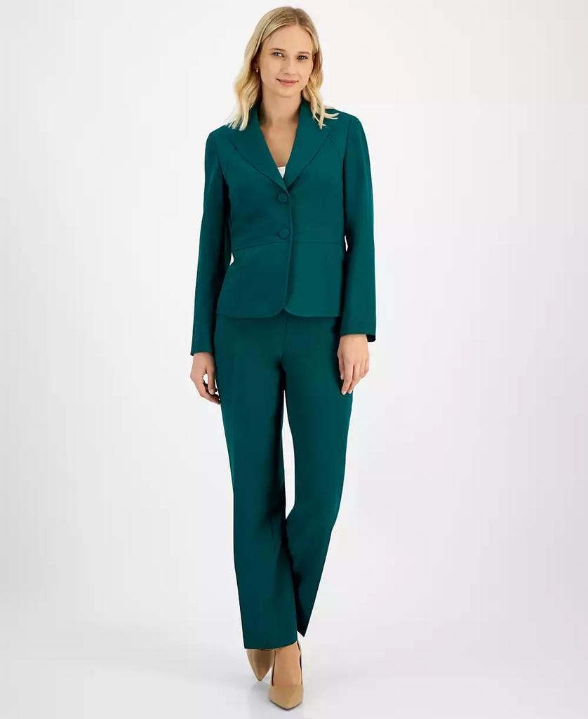 Le Suit Women's Petite Seamed Peplum Pantsuit