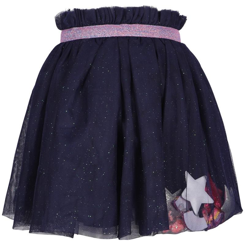 Billieblush Silver and pink stars navy tulle fully gathered skirt