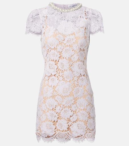 Self Portrait Embellished lace minidress
