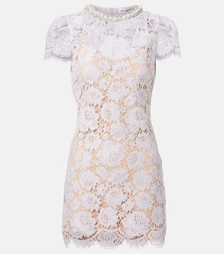 Self Portrait Embellished lace minidress 1