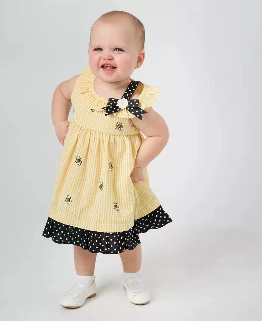 Rare Editions Baby Girls Bumble Bee Seersucker Dress 1