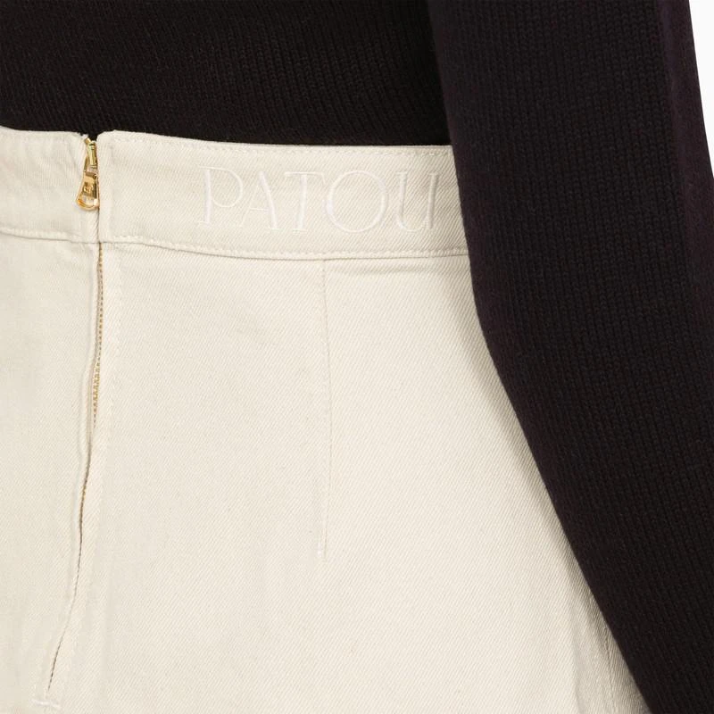 PATOU White cotton flounced mini skirt 5