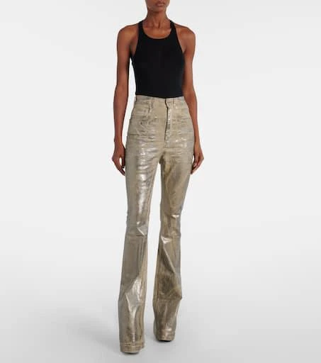 Rick Owens Bolan coated high-rise bootcut jeans 7