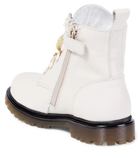 MONNALISA Embellished leather lace-up boots 2