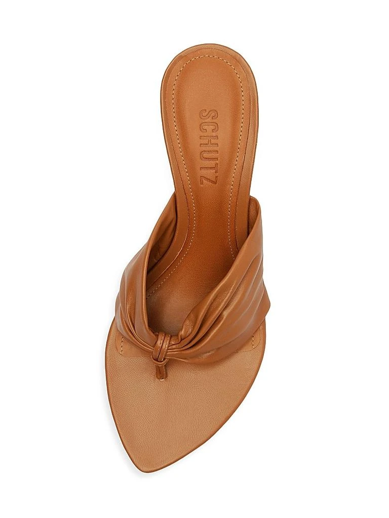 Schutz Lori 75MM Gathered Leather Sandals 5