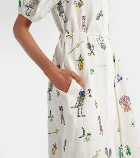 ALMAIS Play embroidered linen shirt dress - 16