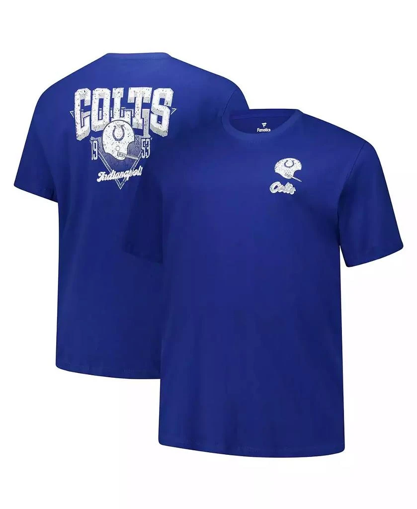Fanatics Men's Royal Indianapolis Colts Big Tall Throwback Logo T-Shirt 1