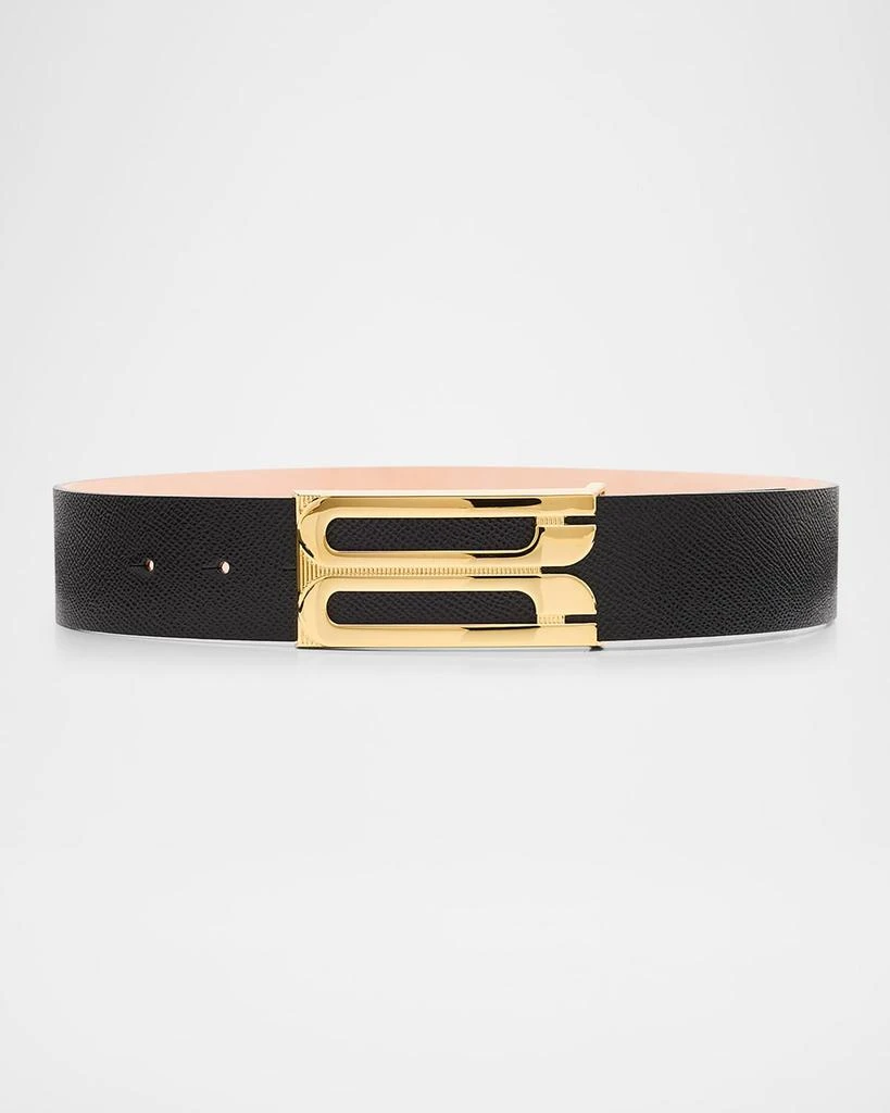 Victoria Beckham Jumbo B-Logo Leather Belt 1