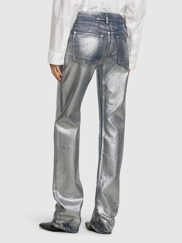 MSGM Silver-coated Denim Low Rise Jeans 2