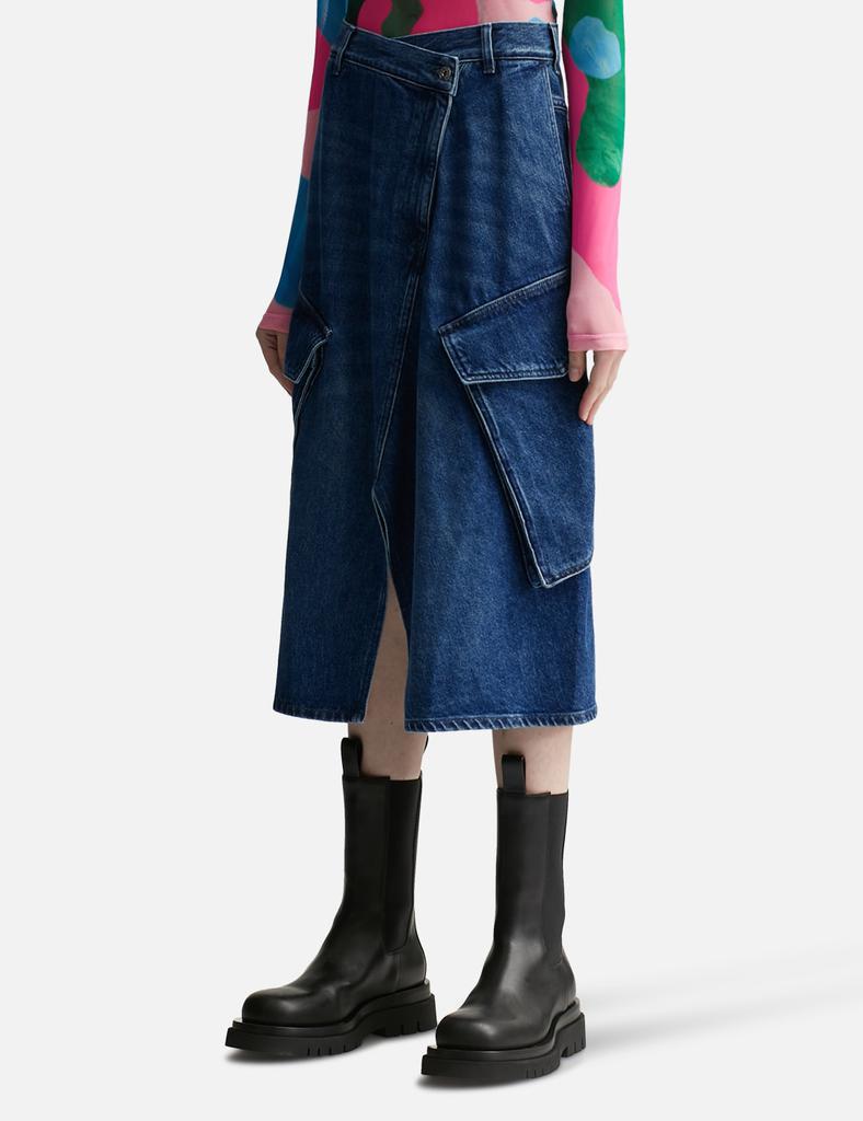 JW Anderson CARGO MIDI DENIM SKIRT